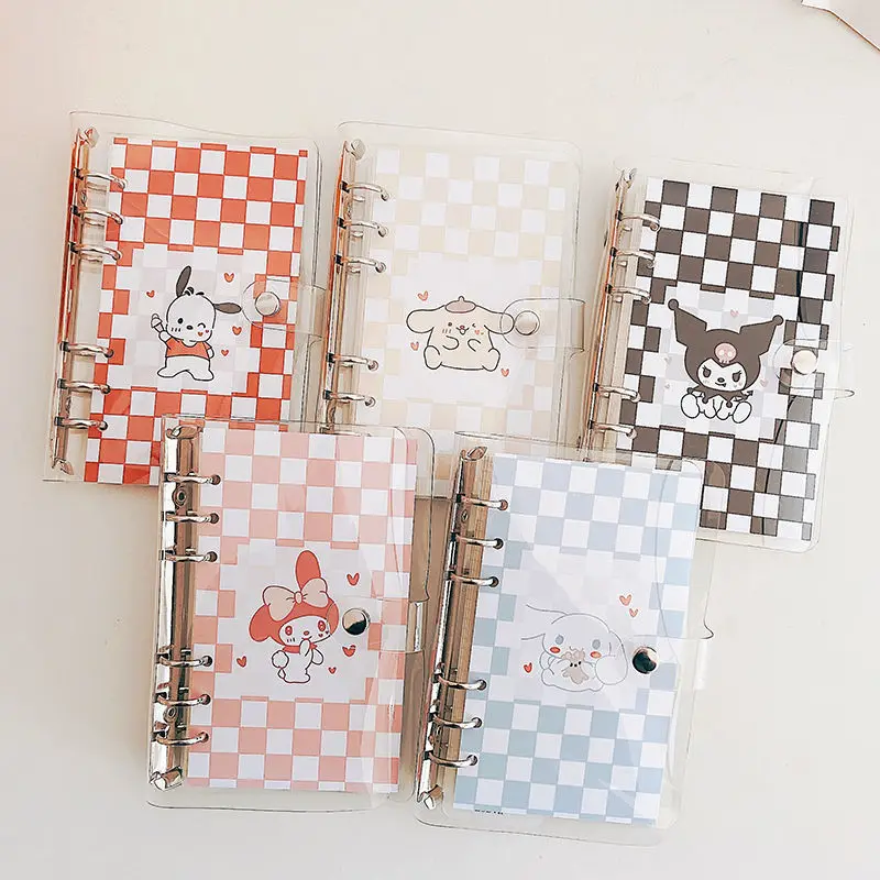 

A6 Kawaii Sanrios Hand Ledger Kuromi My Melody Cinnamoroll Pompom Purin Cartoon Anime Loose-leaf Notepad Notebook Gift for Girls