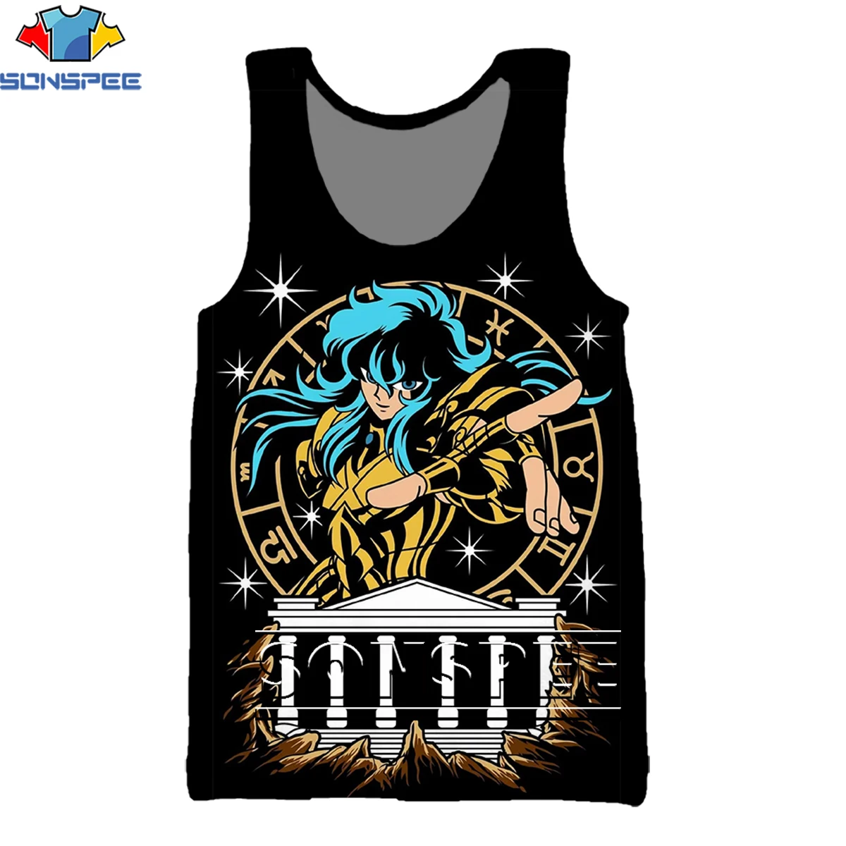 

SONSPEE 3D Printed Classic Anime Saint Seiya Vest Summer Men Women's Fashion Harajuku Plus Size Animes Undershirt Kids Tank Tops