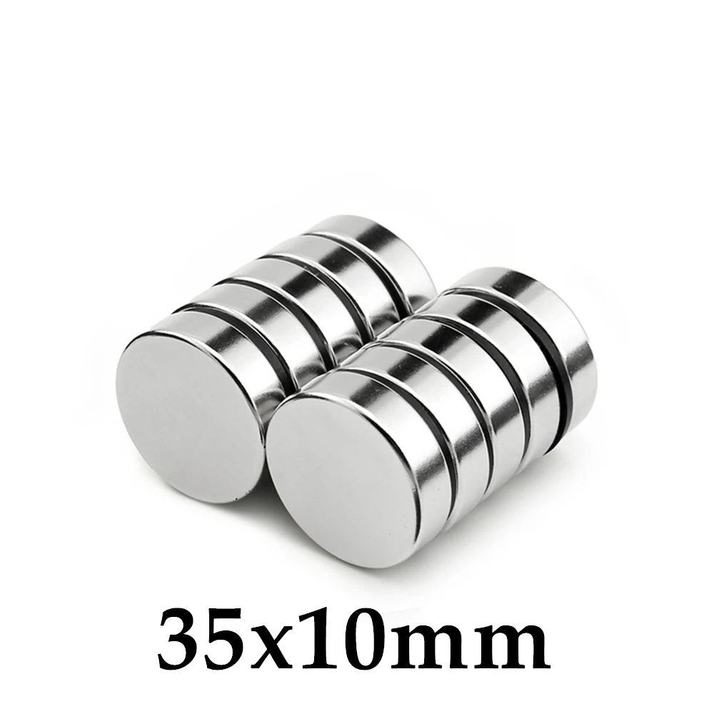 Неодимовые мощные магниты 1 шт., диаметр 35x10 мм, миниатюрные редкоземельные магниты NdFeB для ремесленных моделей, холодильников, магниты на клеевой основе 35x10 мм