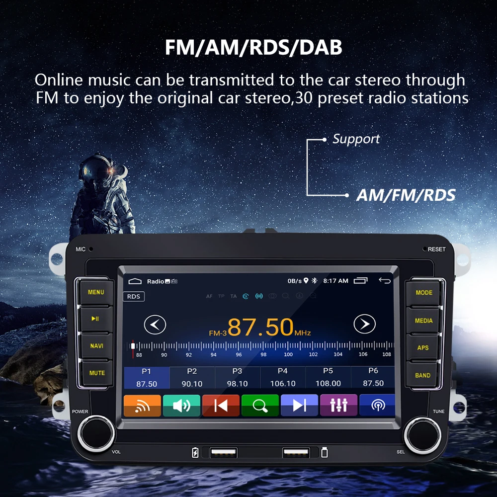 Автомагнитола 2din на Android для VW Tiguan, Touran, Caddy, Jetta, Polo, Passat, Seat, мультимедийный плеер, стерео, GPS-навигация, Wi-Fi (art.: 3920bfc2ddfc9) - 3920bfc2ddfc9