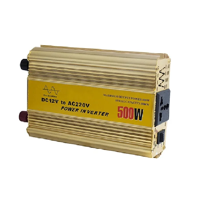 

Universal socket high quality dc 12v/24v to ac 110v/220v 50HZ/60HZ mini modified sine wave car power inverter 500w