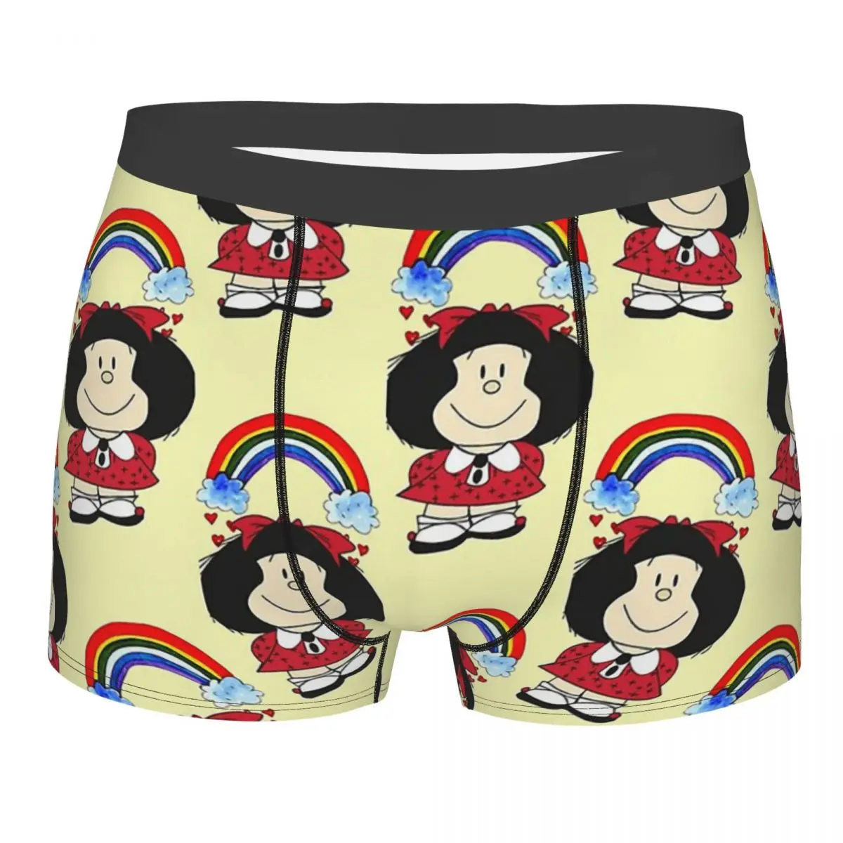 

Rainbow Mafalda Miguelito Comic Underpants Breathbale Panties Men's Underwear Print Shorts Boxer Briefs