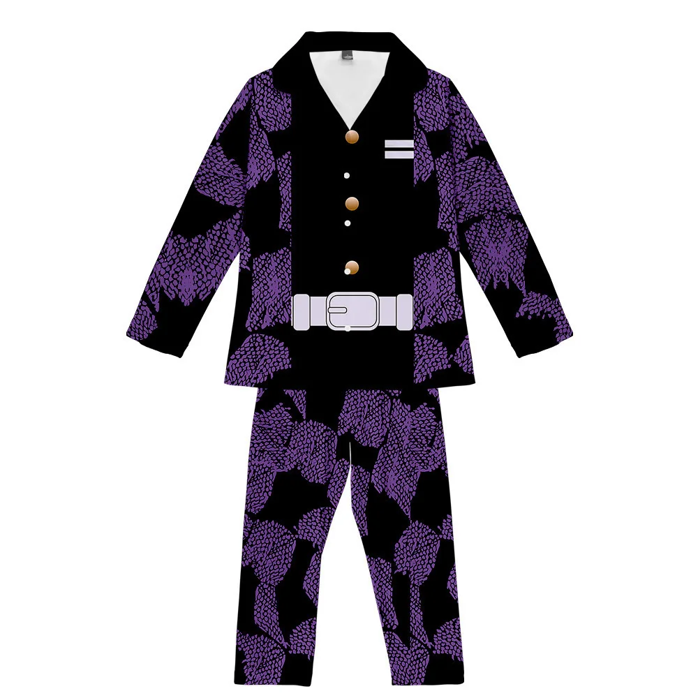 Children's Pajamas Demon Slayer 3D Digital Printing Trousers Long Shirt Children's Pajama Set Daily Casual Clothes Top Pant