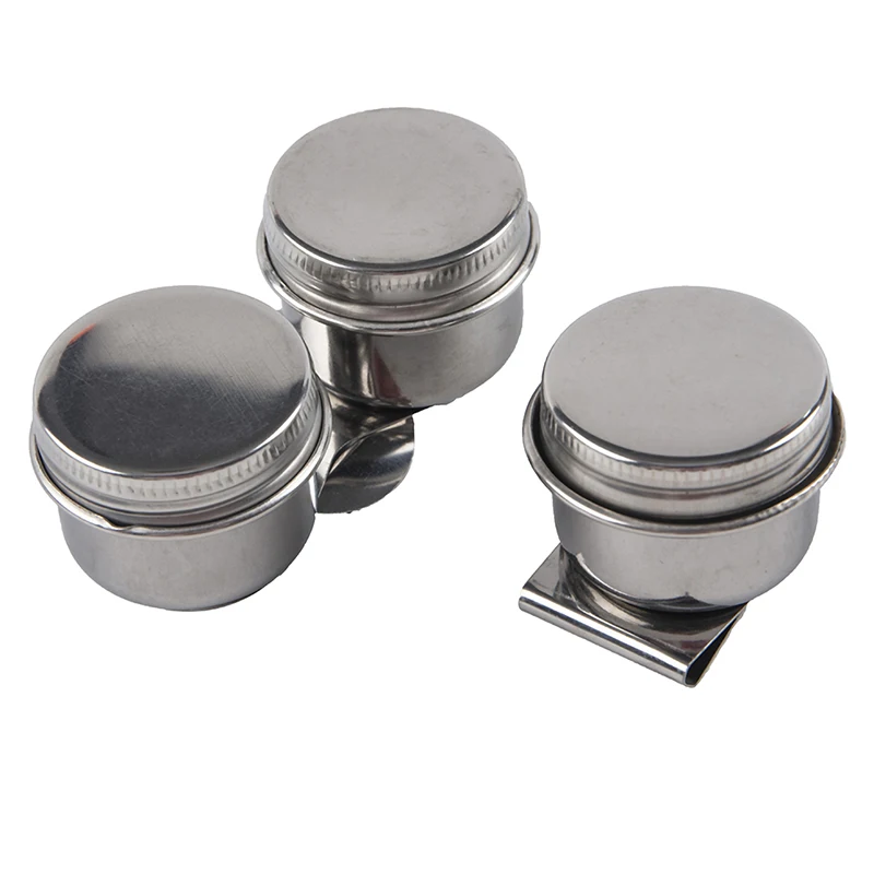 

Oil Pot Stainless Steel Oil Painting Double Palette Cup Oil Painting Palette Cup with Lid Portable Oil Paint Container Cups