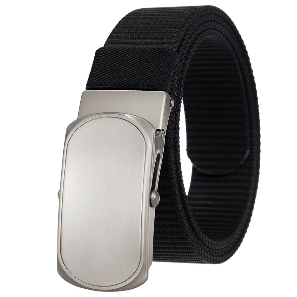 

New Nylon Braided Belt Men Roller Buckle Belt Black 2137S