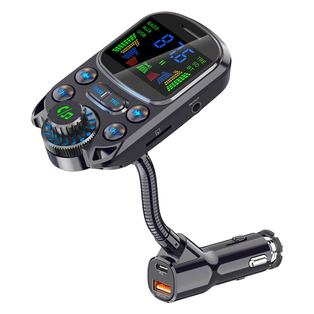 

Brand New FM Transmitter Electronic Accessory Bluetooth Compatible Wireless Car Adapter 5.3 With Color FM Transmitter