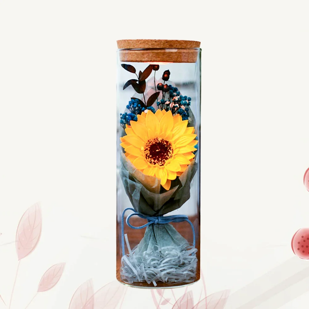 

Flower Preserved Bottle Light Soapglass Rose Eternal Dome Real Romantic Artificial Flowers Everlasting Forever Glowing Led