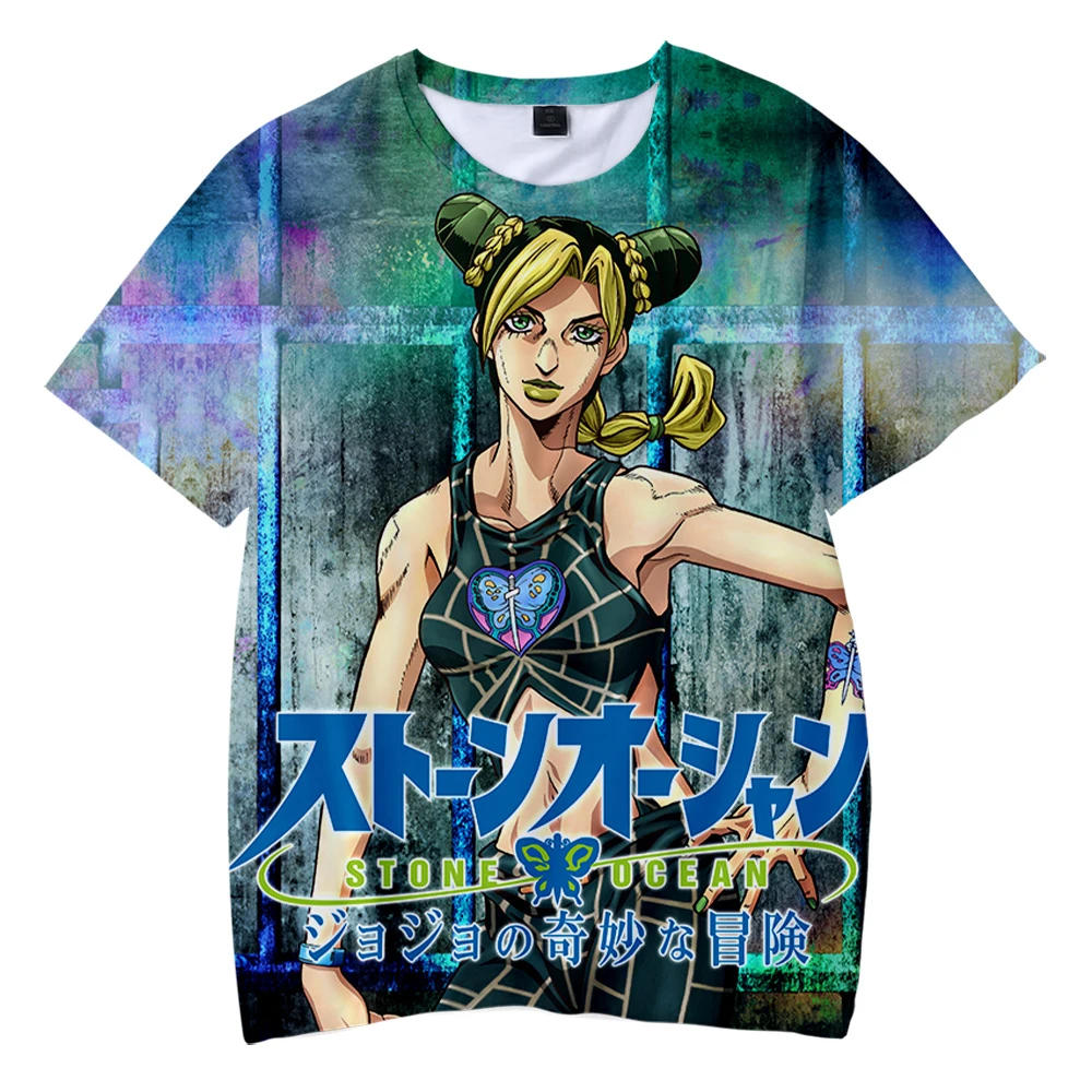 

JoJo's Bizarre Adventure Stone Ocean Tshirt O-Neck Women Men's Tshirt Short Sleeve Harajuku Streetwear 2021 Anime 3D Clothes