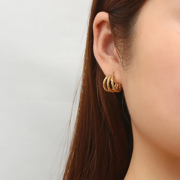 Showfay простые шикарные серьги-кольца из нержавеющей стали золотого цвета для