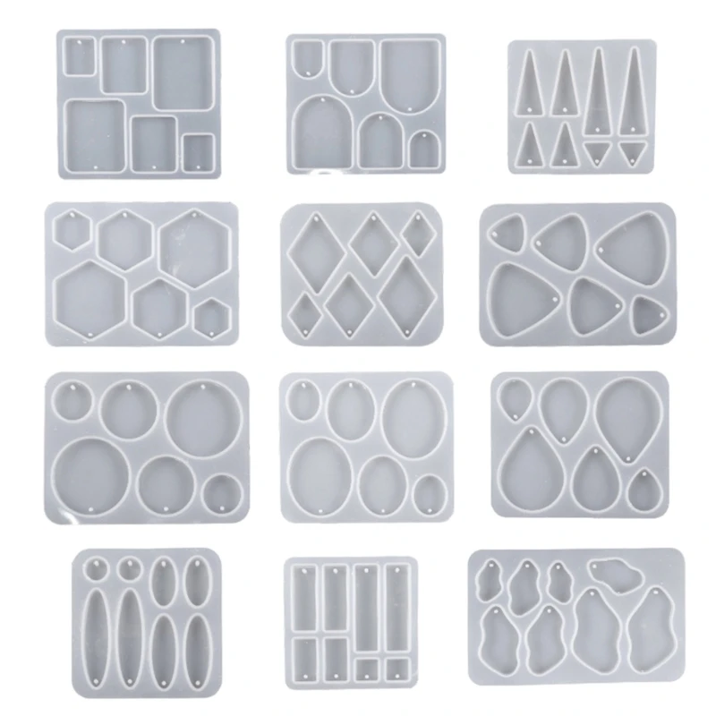 

Geometric Pendant Mold Silicone Keychain Mold Earring Jewelry Mold for Epoxy Resin Casting Jewelry Making Diy Craft