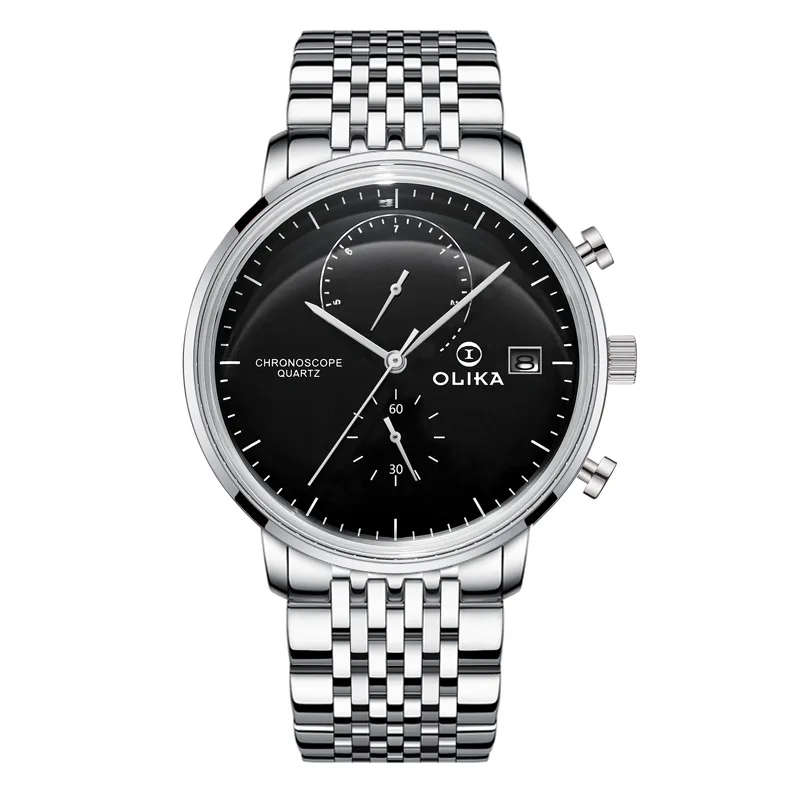 

Часы наручные мужские с календарем, деловые светящиеся однотонные водонепроницаемые с ремешком из нержавеющей стали, многофункциональные ...