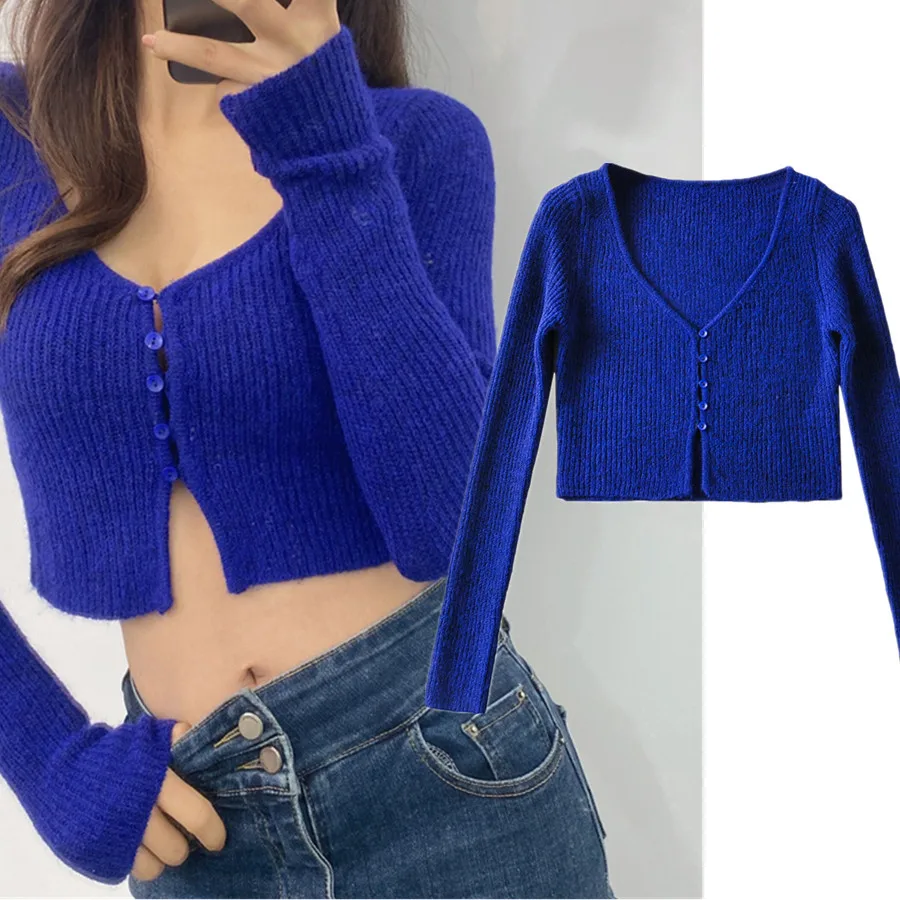 

Dave&Di Summer T Shirt Women Ins Fashion Blogger High Street High Waist Sexy Harajuku Tshirt Single Breasted Knitted Short Tops
