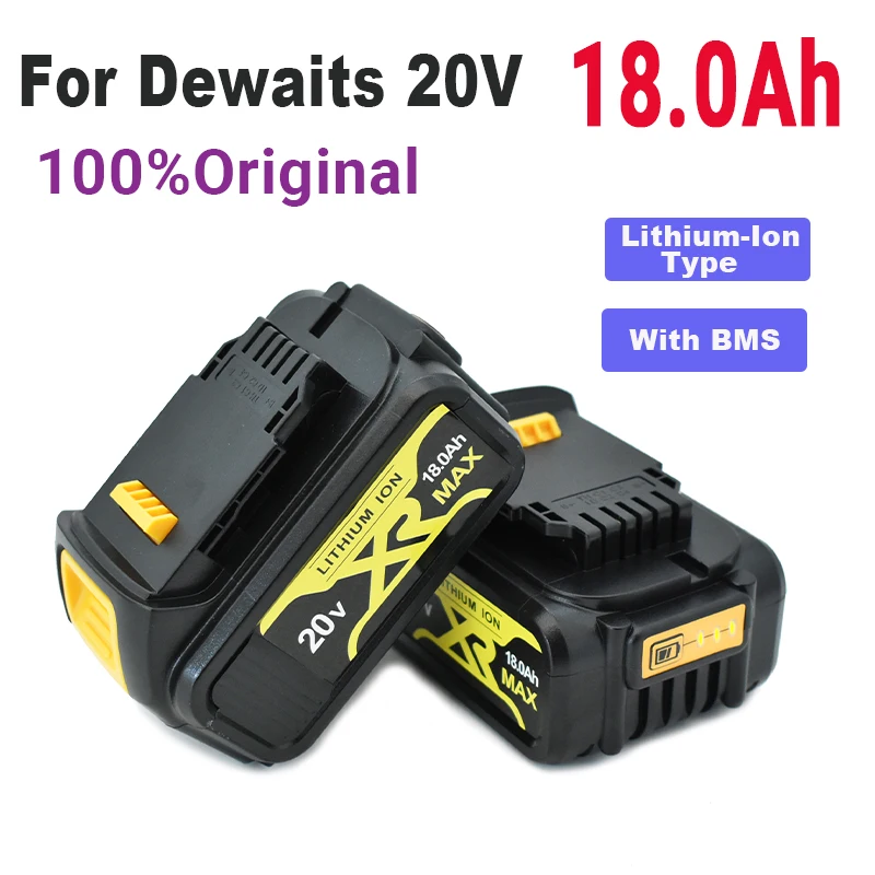

2022 18V 18000mAh литий-ионная батарея DCB180 перезаряжаемая батарея для DEWALT DCB180,DCB181 XJ DCB200,DCB201,DCB201-2,DCB204,DCB20