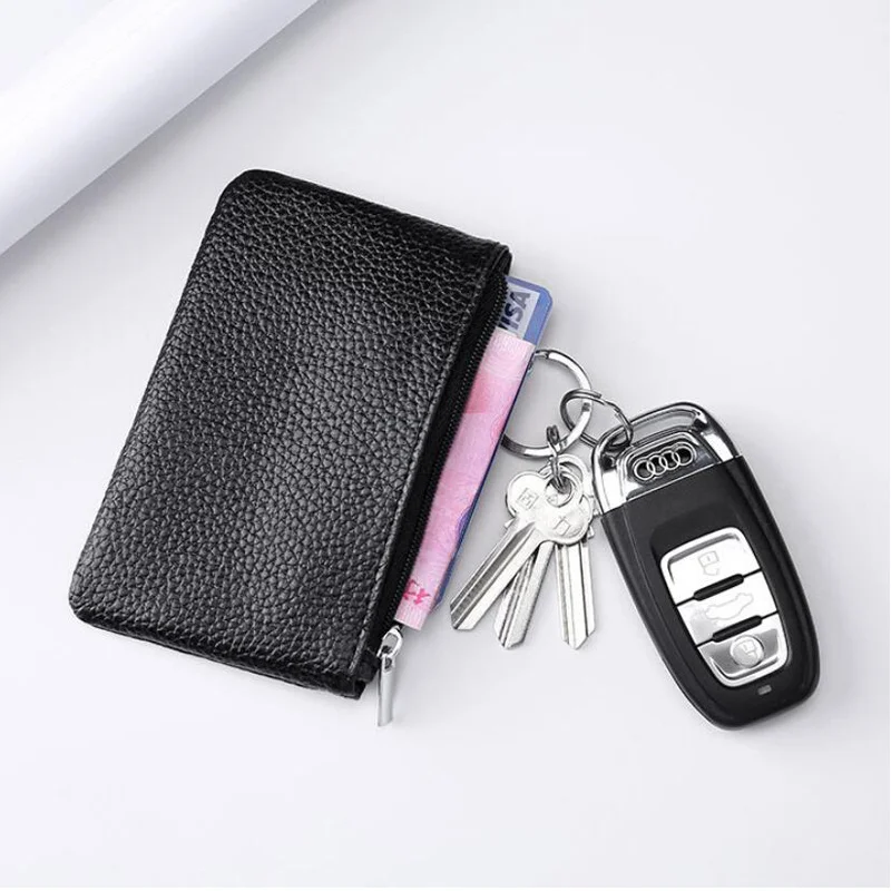 

Mini Zipper Coin Purse Women Cow Leather Short Key Wallet Soft Purses Gift Money Bag Pocket Small Card Holder Wallet