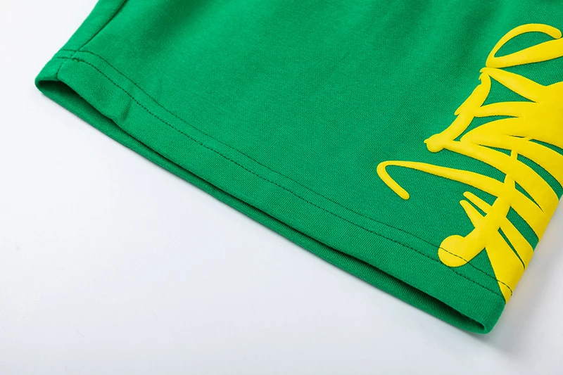 Комплект из футболки и шортов Synaworld в стиле Хай-стрит зеленый хлопковый топ