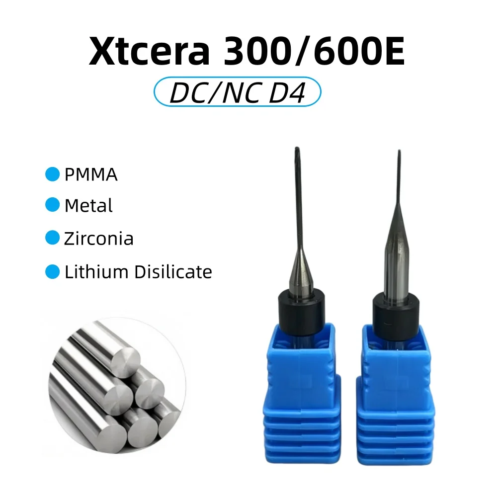 Фото Стоматологические фрезерные боры Xtcera 300/600E для циркония, литий-дисиликат, ПММА, металлические лабораторные материалы, DC NC D4, стоматологические шлифовальные инструменты №1
