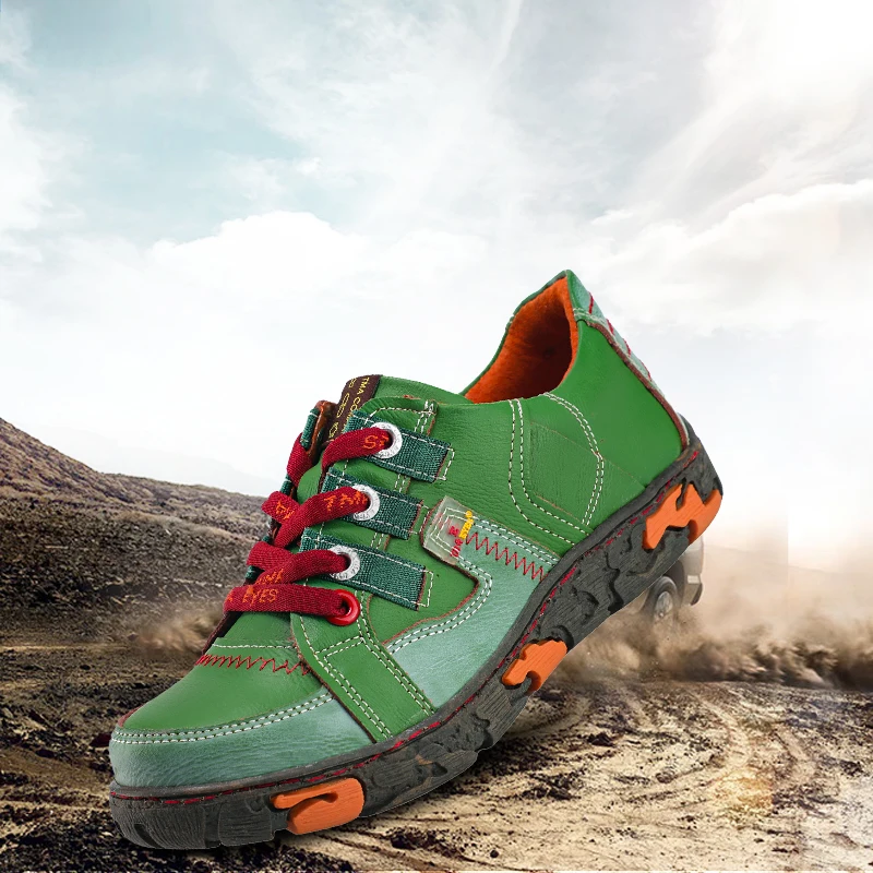 Женские кроссовки из натуральной кожи на плоской подошве для улицы - купить по