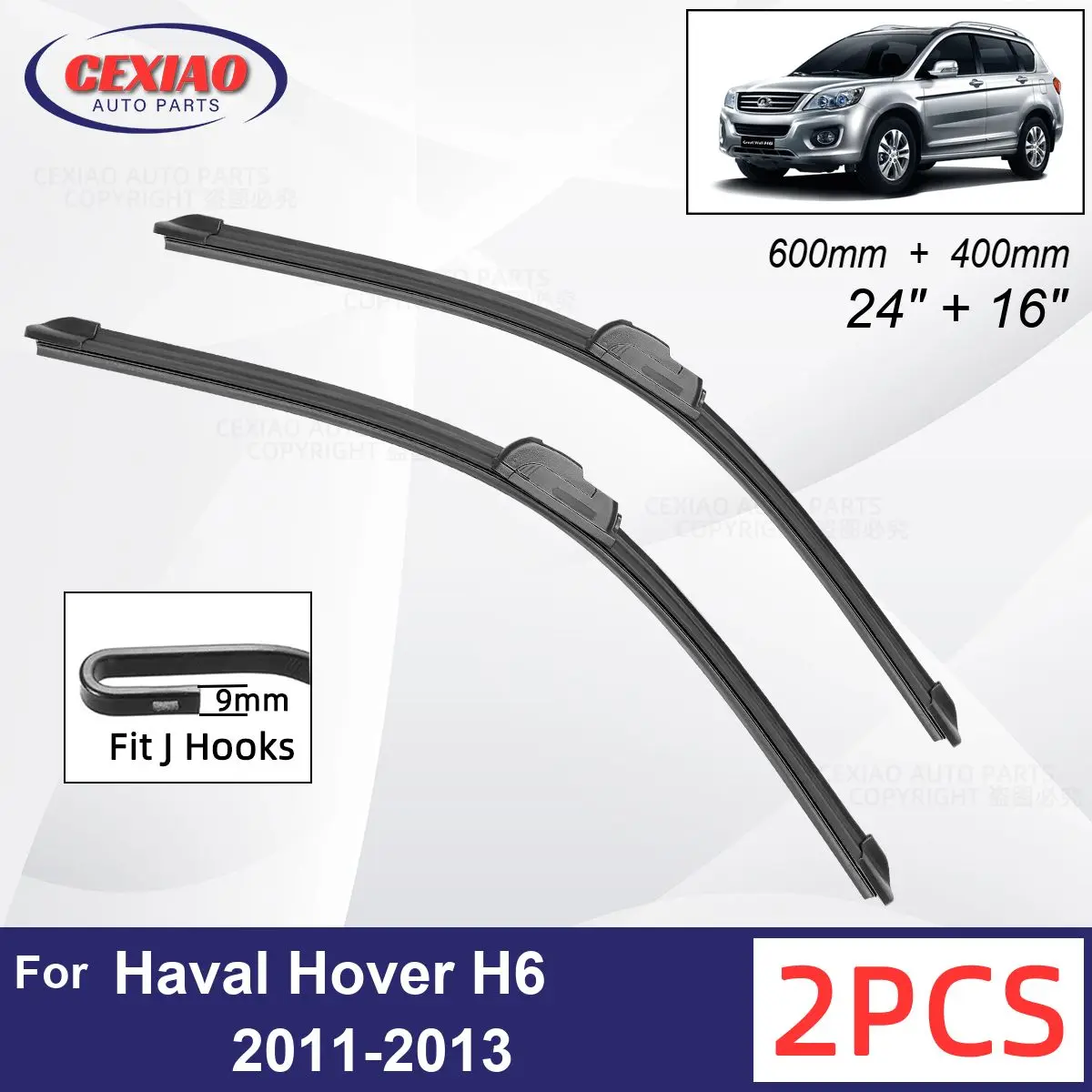 

Car Wiper For Greatwall Haval Hover H6 2011-2013 Front Wiper Blades Soft Rubber Windscreen Wipers Auto Windshield 600mm 400mm