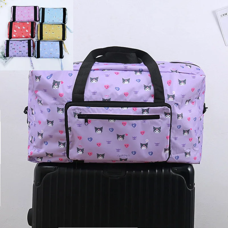 

Sanrio Hello Kitty Melody Kuromi Cinnamoroll Cute Kawaii Toys Cartoon Anime Foldable Travel Duffel Bag One Shoulder Travel Bag