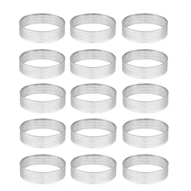 

15 упаковок, термостойкие перфорированные кольца для выпечки, из нержавеющей стали