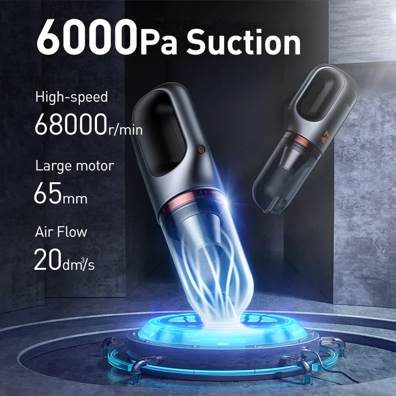 $79.99 Baseus A7 Wireless Car Vacuum Cleaner 6000Pa w 500ml Dust Capacity For Household Auto Cleaning Portable Handheld Vacuum Cleaner