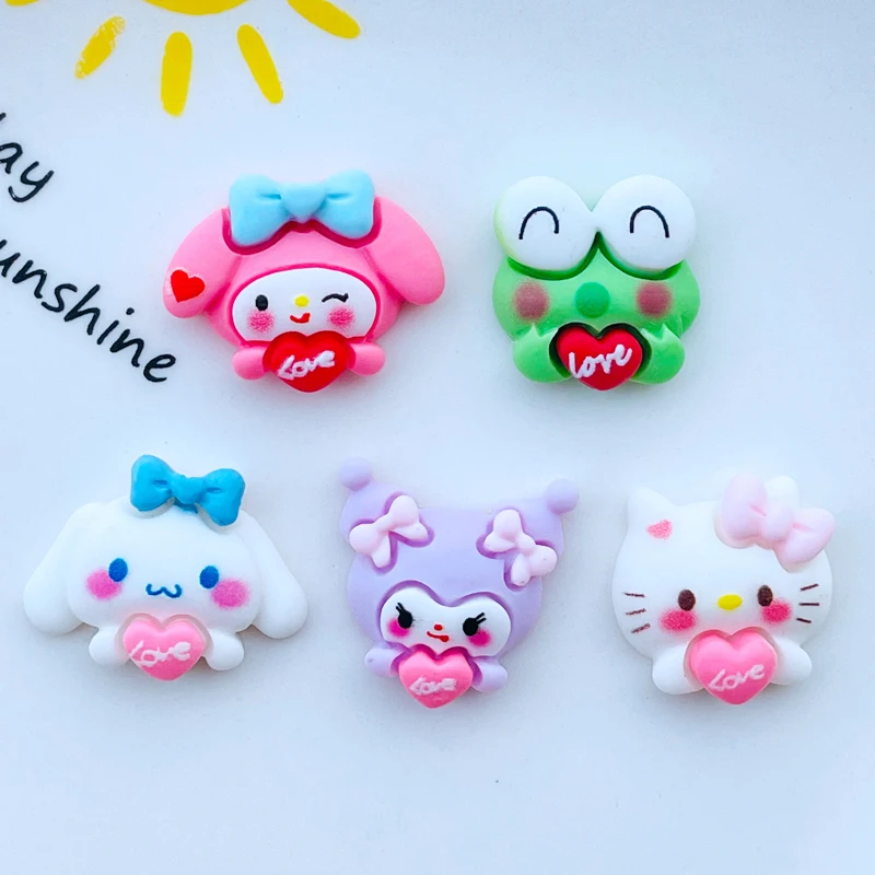 

10 Pcs New Mini Kawaii Cute Cartoon Animals Resin Cabochons Scrapbook Diy Party Hairpin Accessories Decorate Craft J49