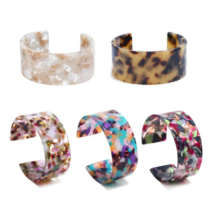 

Fashionable Cuff Bangle Bracelet Leopard Print Open Bracelet Tortoise for shell Wide Brown Cuff Bracelet Jewelry Decor G