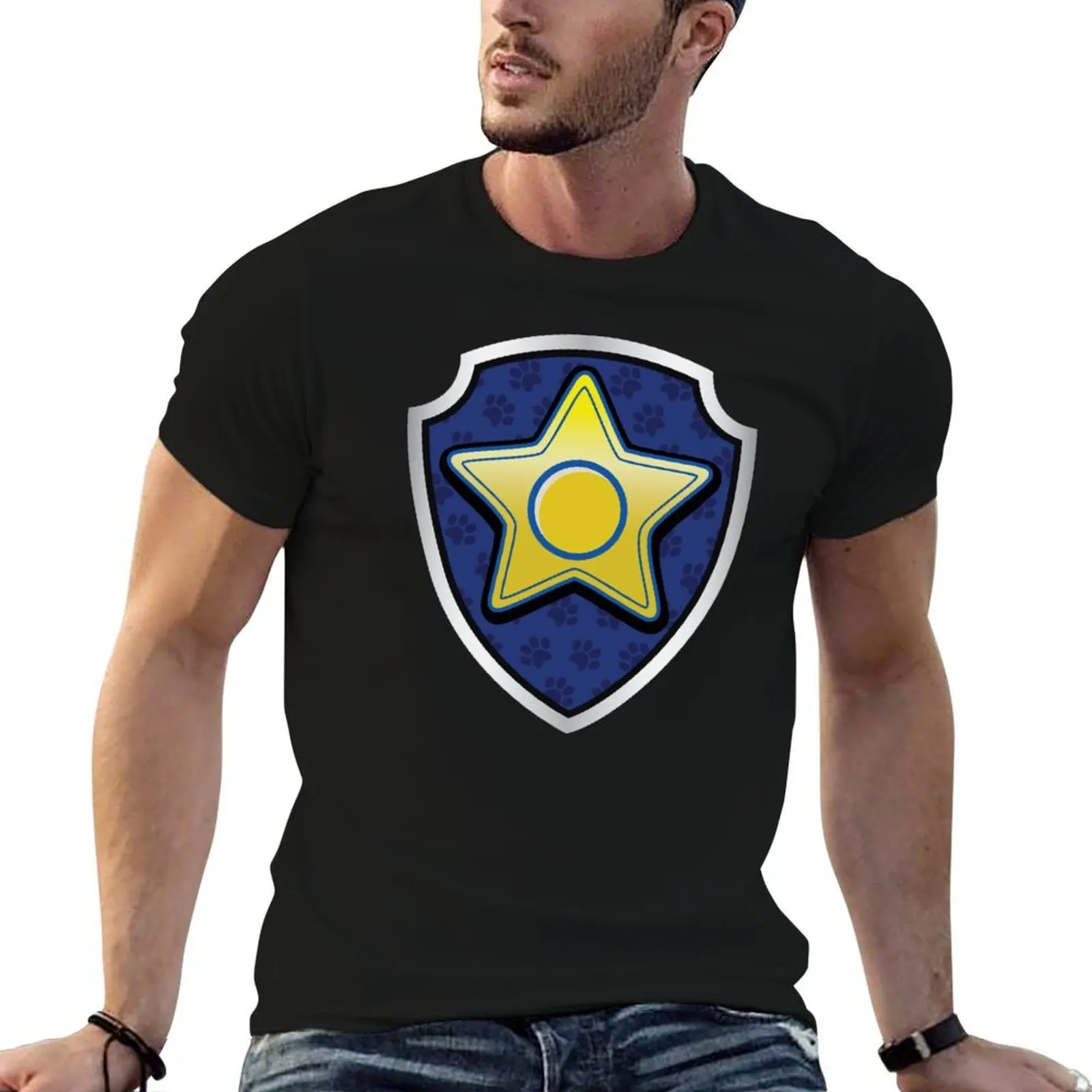 Фото Чейз, полицейский щенок, что же это за тег? Футболка GraphicLoveShop, водостойкая повседневная футболка №1