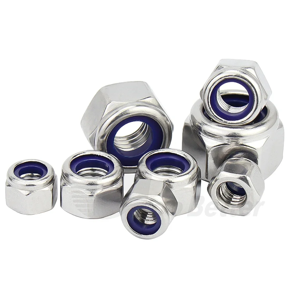 UNC 4 #6 #8 #10 #1/4 5/16 3/8 1/2 дюйма нейлоновые самоблокирующиеся гайки из нержавеющей