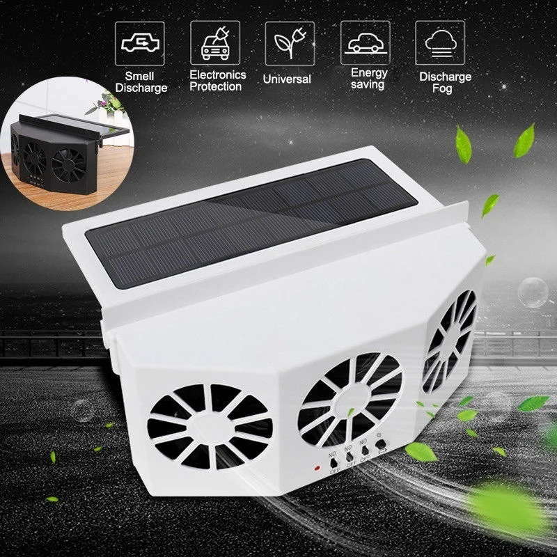 

Solar Vehicle Cooling Tool Car Exhaust Fan Vehicle Air Circulation Smoke Exhaust Fan Car Ventilation Fan 3 Colors Cooling System