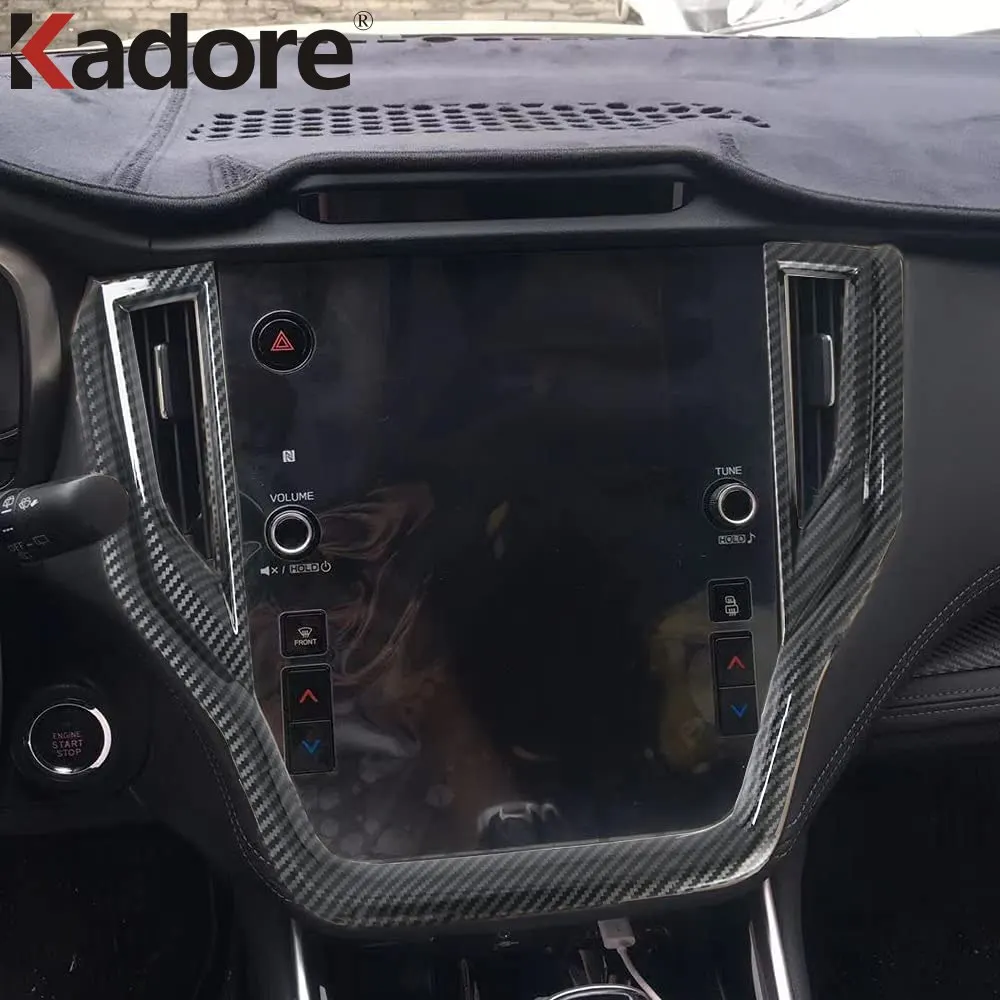 

For Subaru Outback 2020 2021 2022 Car Navigation Box Cover Trim Panel Interior Decoration Accessories Sticker Carbon Fiber