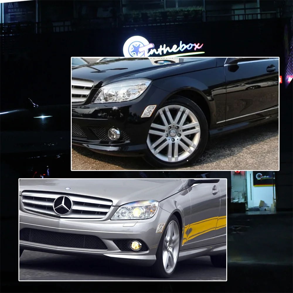 Для Mercedes-Benz Pre-LCI W204 C250 C300 C350 C63 AMG передний бампер боковой габаритный фонарь крышка