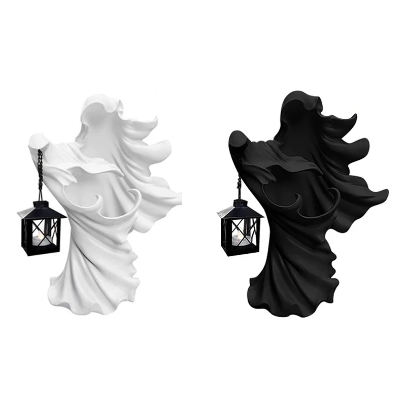 

Hell's Messenger Lantern Faceless Ghost Sculpture Halloween Statue Decor Light