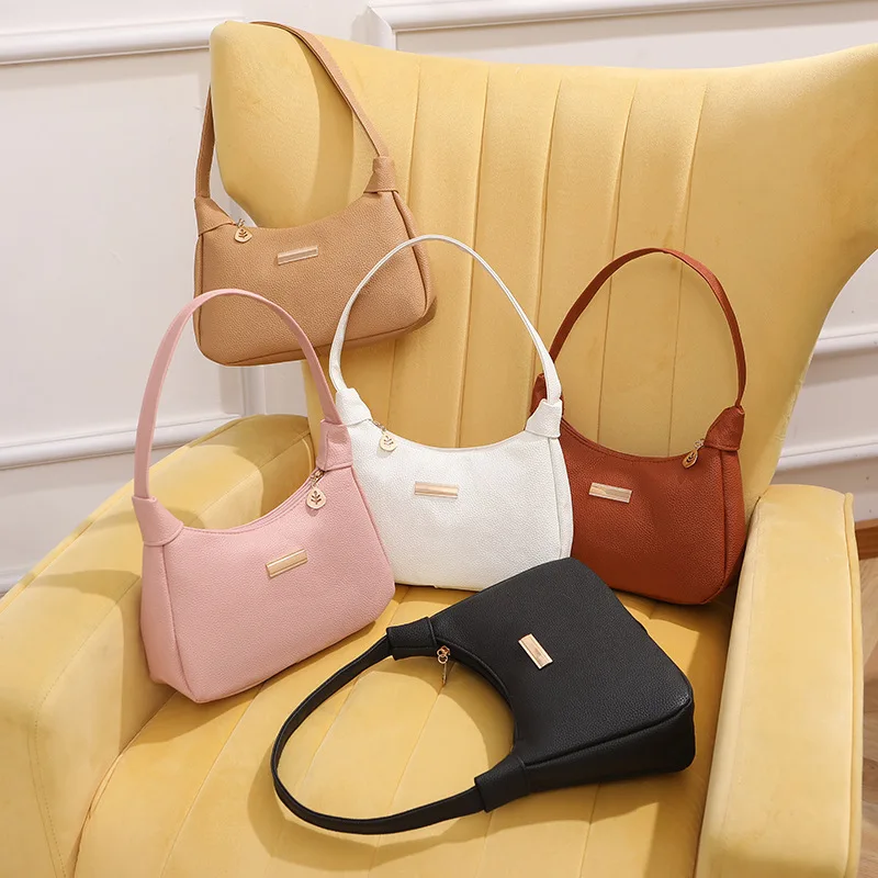 

2023 Handbags Bags for Women Simple and Fashionable Portable Solid Color Shoulder Underarm Bag