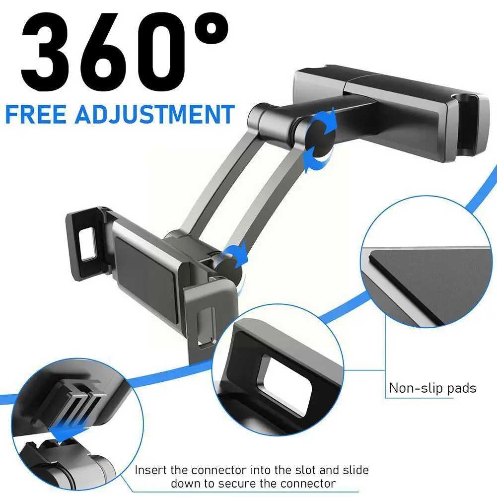 

Автомобильный держатель для планшетов и телефонов с поддержкой USB, регулировка зарядки, интерфейсы 360 °, автомобильный держатель Z7H4