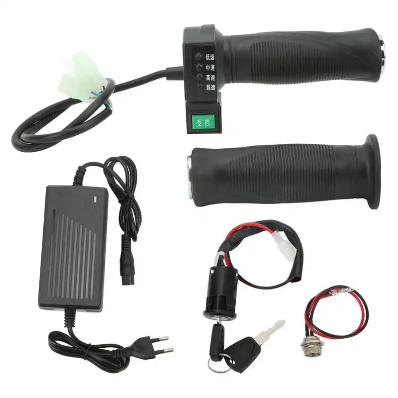 

Electric Bike Charger Turning Handle Kit 4 Speed Adjustable Turning Handle Electric Door Lock Charging Port EU Plug 100‑240V