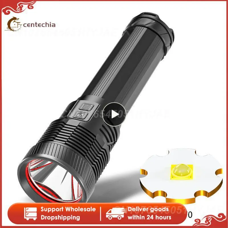 

Powerful LED Flashlight XHP70 Torch Portable Strong Outdoor Searchlight USB Zoomable Waterproof Tactical Torch with Strap Bag