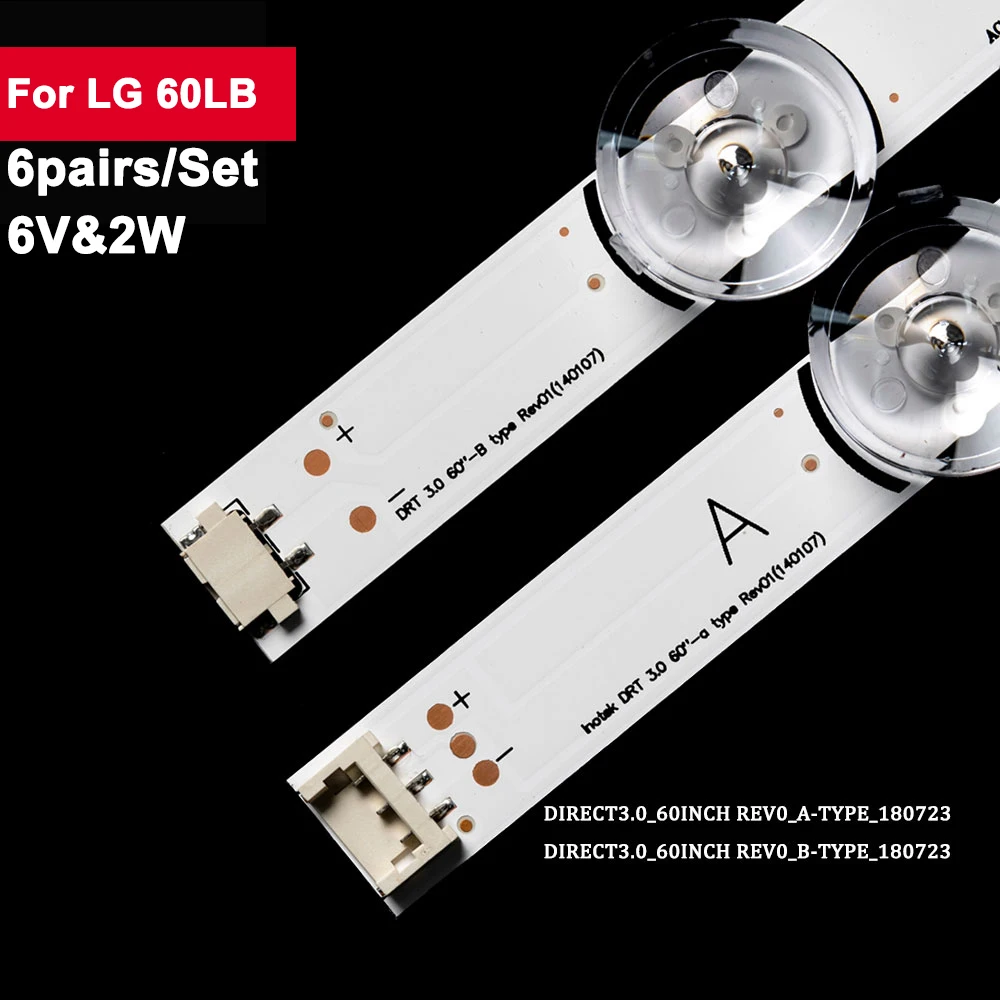 

6pair Backlight TV Strip LED For LG 60LB 60LF5610 60LF5800 60LF580V 60LY320C 60GB6580 60GB6500 60LB585V 60LB5610-ZC 60LB561U-ZC