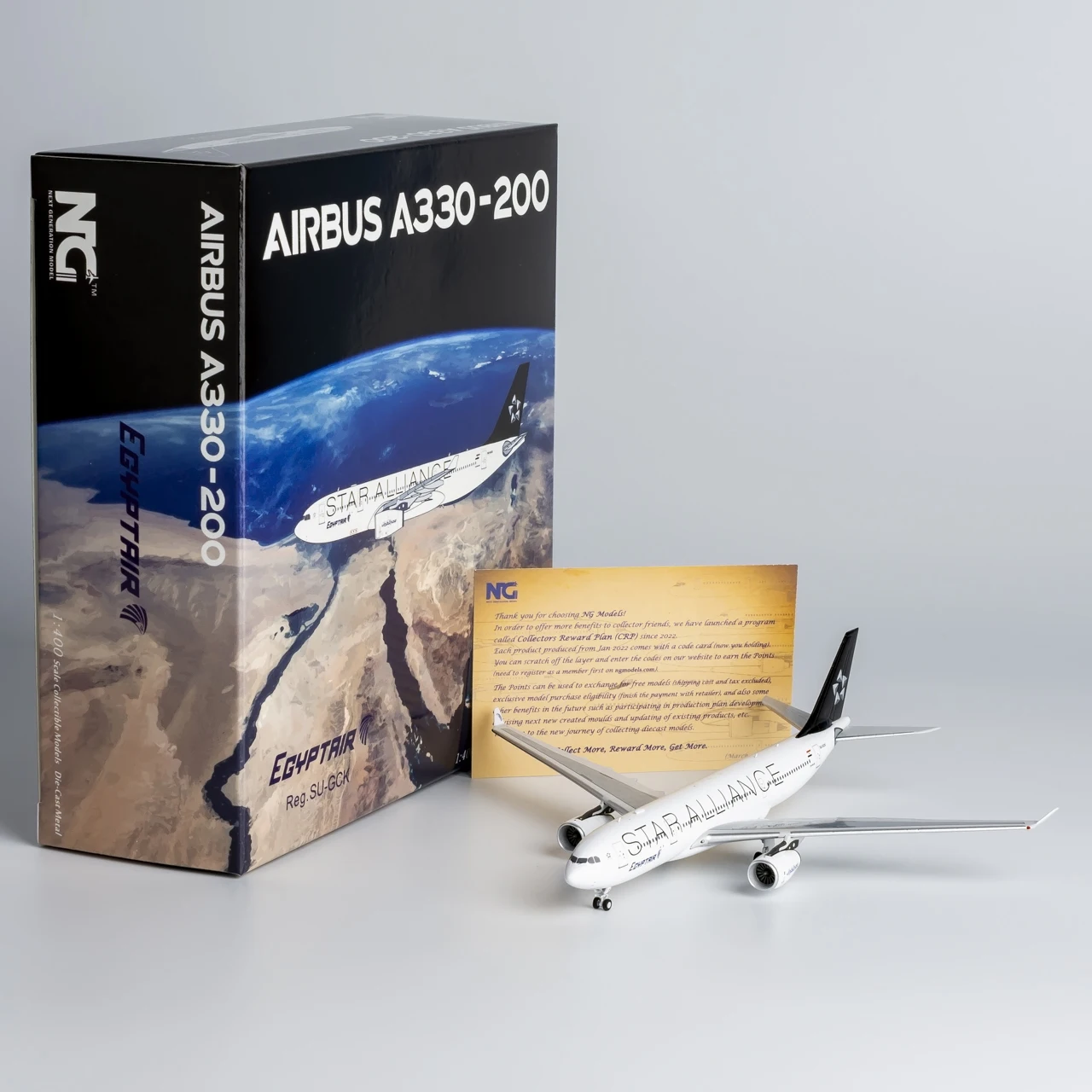61086 Коллекционный самолет из сплава в подарок модель NG 1:400 EgyptAir StarAlliance Airbus A330-200