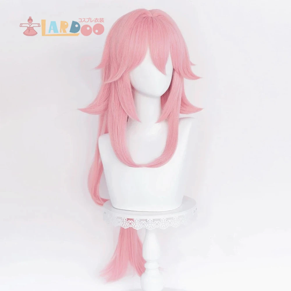 Lardoo Game Genshin Impact Косплей Хэллоуин Yae Miko косплей парик длинные волосы розовый -