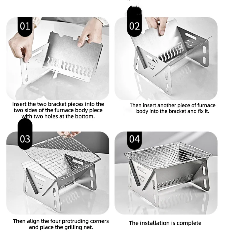 1 шт. складной гриль из нержавеющей стали для дома