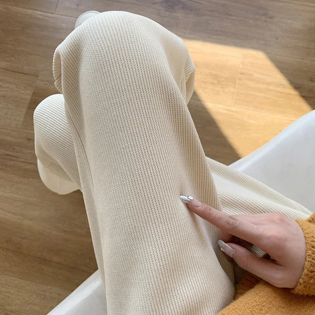 

Брюки для беременных на живот Одежда для беременных с широкими штанинами вертикальная трубка повседневная с бархатным утеплителем