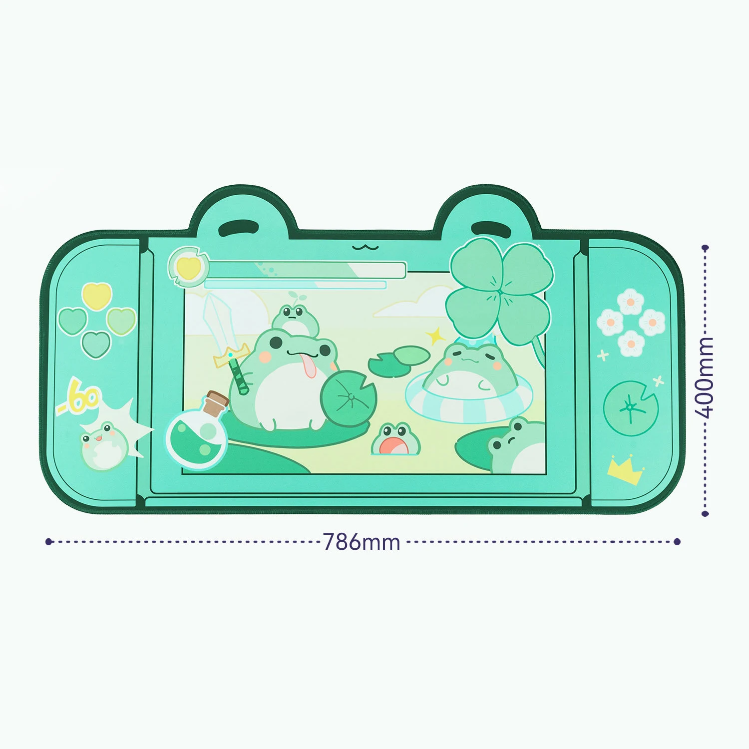 

Большой игровой коврик для мыши Kawaii розовый зелёный XXL