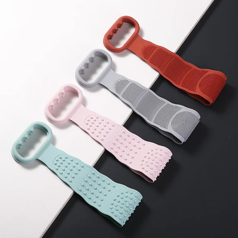 

Силиконовое банное полотенце A2844, длинное потирающее заднее полотенце, двойная спина, более длинная потирающая щетка для ванны