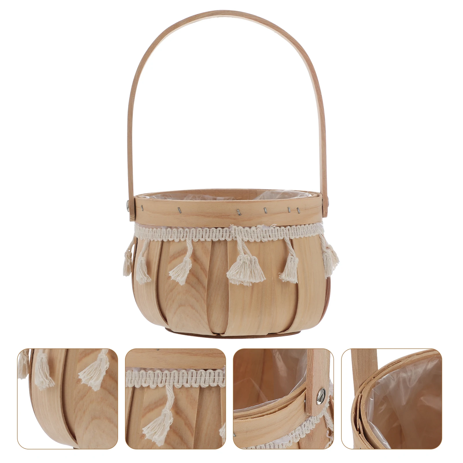 1 шт. плетеная большая корзина ручной работы с ручкой для горшка круглая тыквой