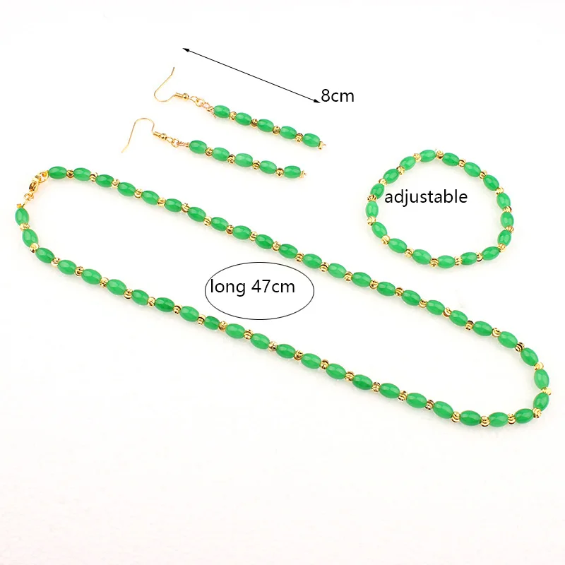 Женский комплект ювелирных изделий из натуральных бусин