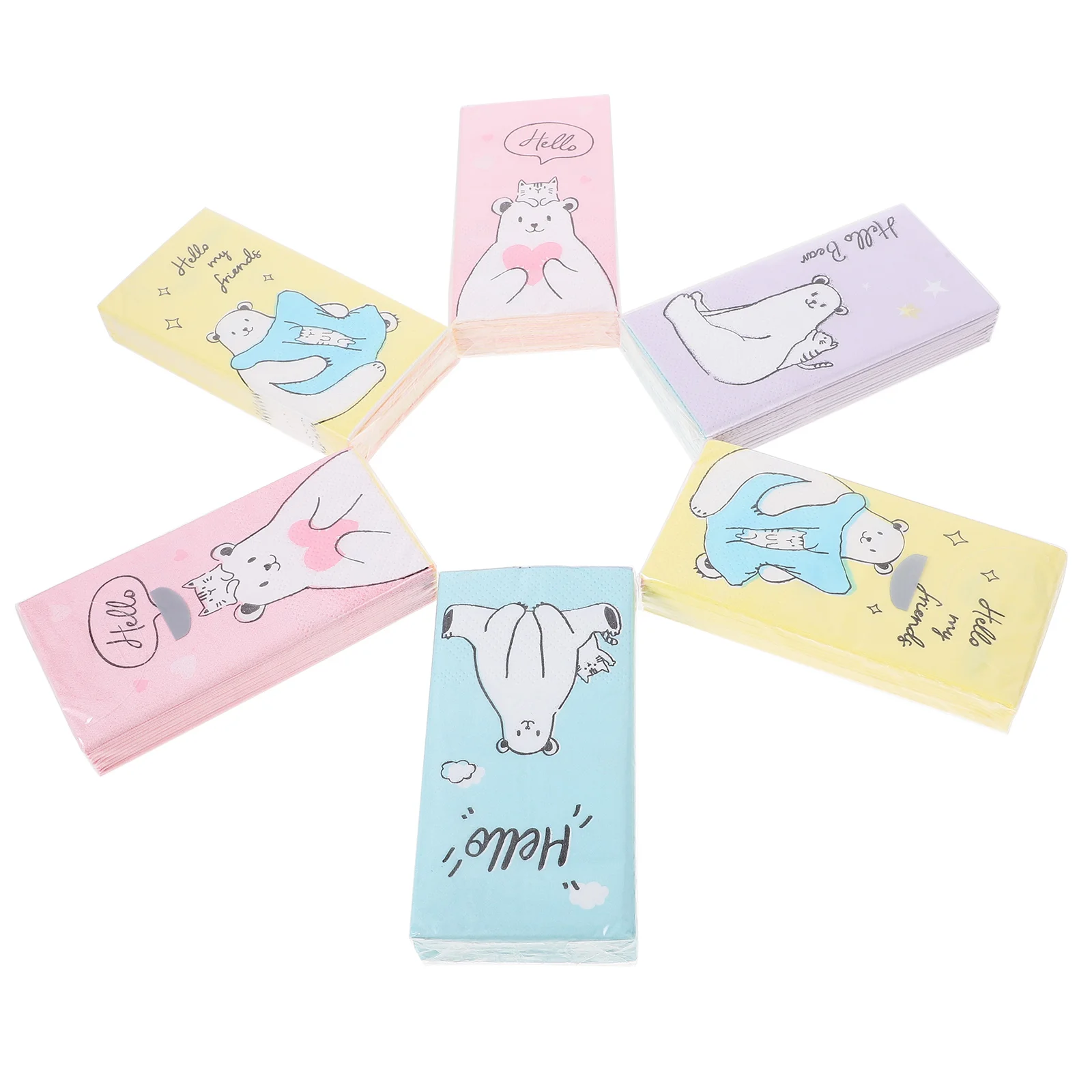 

Decorative Napkin Cartoon Napkins Paper Adorable Portable Printed Tissue Small Bag