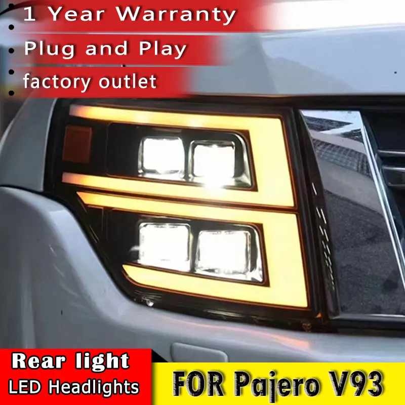 

for Pajero V93 Headlights 2009-2021 2 PCS Car Lights V97 LED Headlight Montero V75 V77 Dynamic Signal Animation DRL Accessories