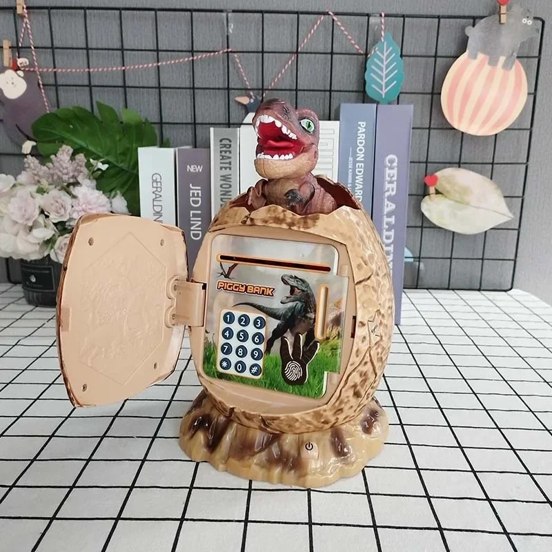 Копилка в виде Яйца динозавра для детей безопасная копилка с идентификацией по