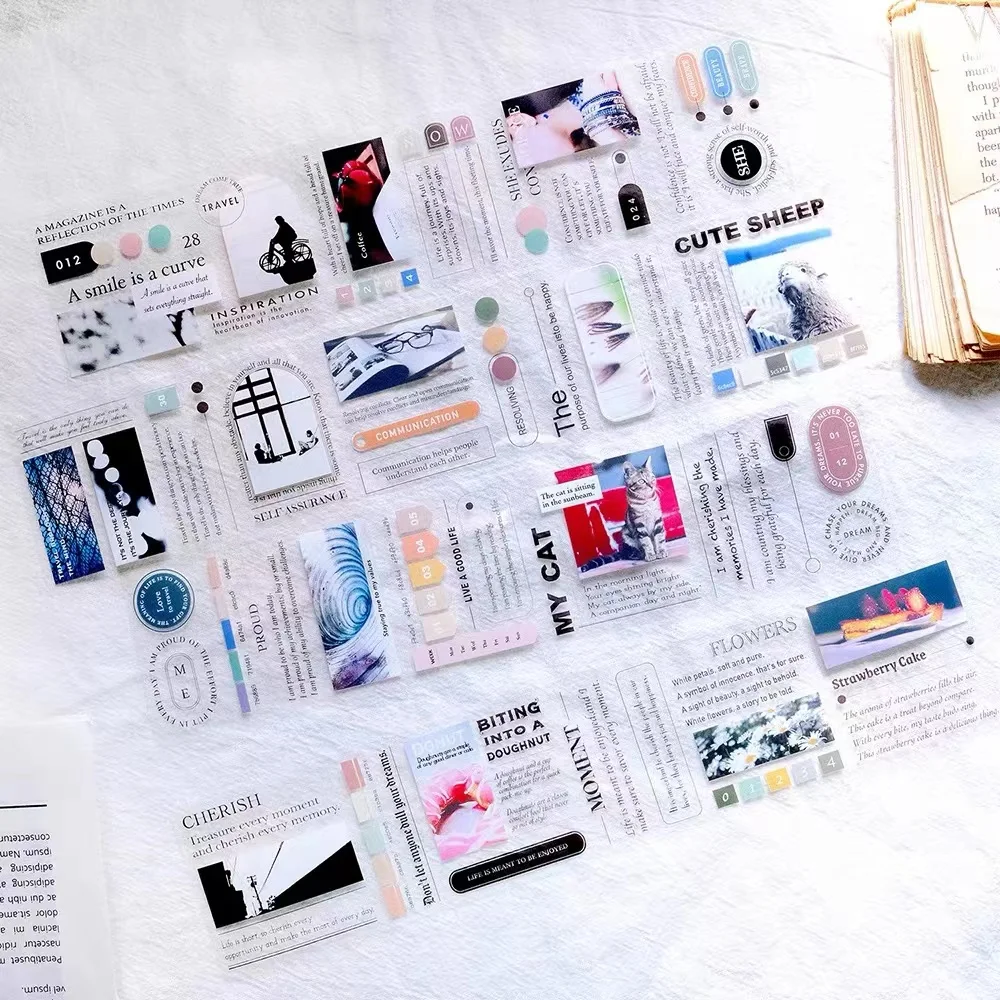 Винтажная стильная декоративная наклейка Washi PET для рукоделия, скрапбукинга